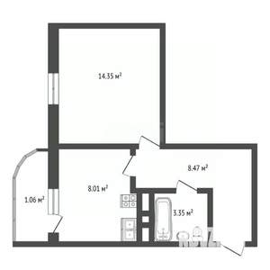 1-к квартира, вторичка, 38м2, 24/24 этаж
