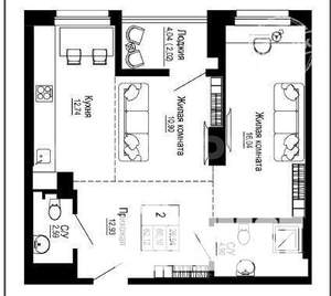 2-к квартира, вторичка, 62м2, 15/26 этаж