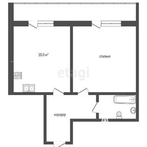 1-к квартира, вторичка, 56м2, 7/17 этаж