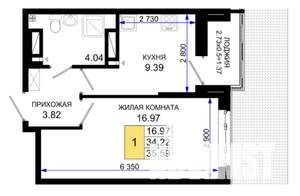 1-к квартира, вторичка, 36м2, 3/25 этаж