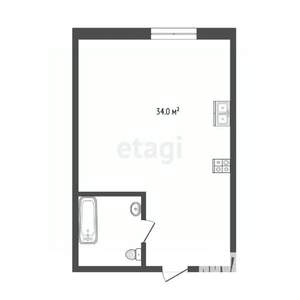 Студия квартира, вторичка, 34м2, 20/24 этаж