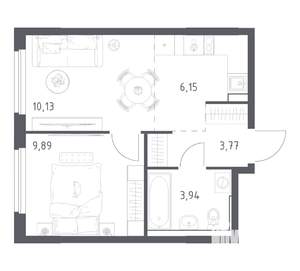 1-к квартира, вторичка, 34м2, 3/17 этаж