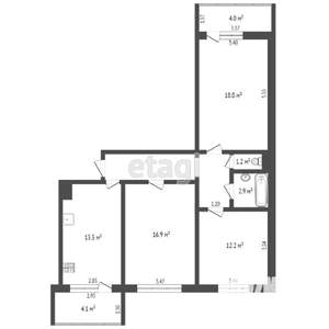 3-к квартира, вторичка, 85м2, 2/11 этаж
