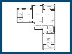 3-к квартира, вторичка, 98м2, 8/8 этаж