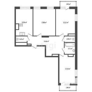 3-к квартира, вторичка, 81м2, 13/25 этаж