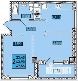 2-к квартира, вторичка, 57м2, 15/18 этаж