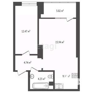 2-к квартира, вторичка, 50м2, 11/24 этаж