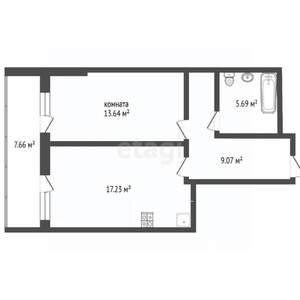 2-к квартира, вторичка, 55м2, 9/22 этаж