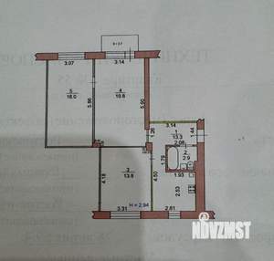 3-к квартира, вторичка, 70м2, 3/4 этаж