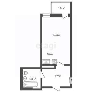Студия квартира, вторичка, 29м2, 11/24 этаж