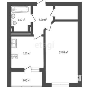 1-к квартира, вторичка, 31м2, 18/22 этаж