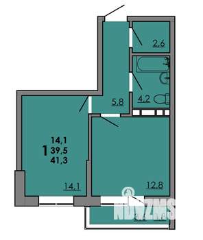 1-к квартира, вторичка, 41м2, 14/16 этаж