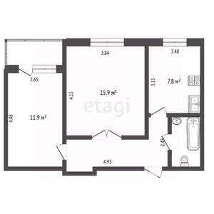 2-к квартира, вторичка, 49м2, 2/9 этаж