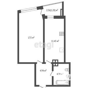 1-к квартира, вторичка, 41м2, 22/25 этаж