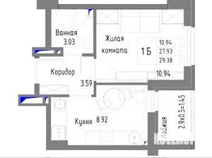 1-к квартира, вторичка, 30м2, 12/25 этаж