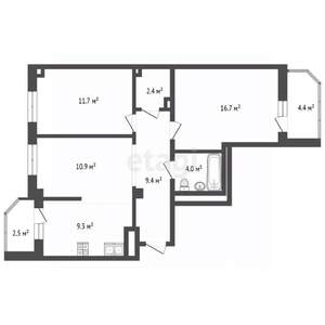 3-к квартира, вторичка, 70м2, 7/7 этаж