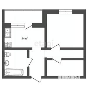 2-к квартира, вторичка, 39м2, 17/17 этаж