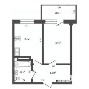 Студия квартира, вторичка, 38м2, 8/10 этаж