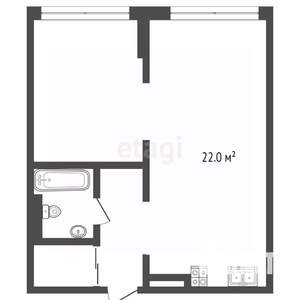 1-к квартира, вторичка, 51м2, 7/13 этаж