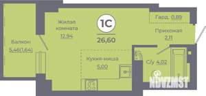 Студия квартира, вторичка, 27м2, 11/24 этаж