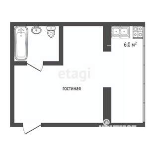 Студия квартира, вторичка, 17м2, 1/4 этаж