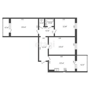 3-к квартира, вторичка, 87м2, 6/10 этаж