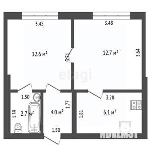 2-к квартира, вторичка, 38м2, 5/5 этаж