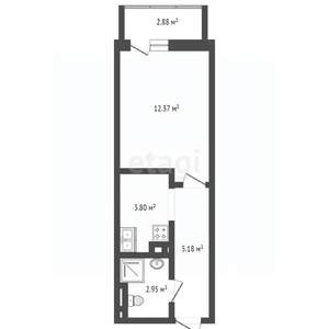 Студия квартира, вторичка, 26м2, 4/24 этаж