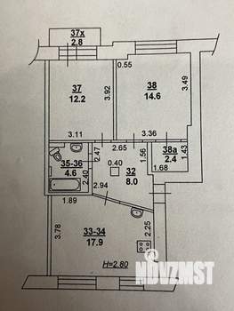 3-к квартира, вторичка, 61м2, 5/6 этаж