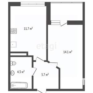 1-к квартира, вторичка, 36м2, 16/16 этаж