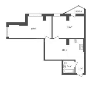 2-к квартира, вторичка, 58м2, 11/24 этаж