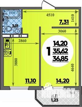 1-к квартира, вторичка, 37м2, 11/17 этаж