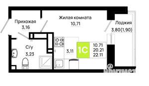 Студия квартира, вторичка, 22м2, 8/25 этаж