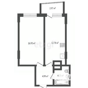 1-к квартира, вторичка, 39м2, 16/24 этаж