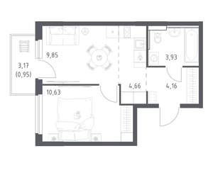 1-к квартира, вторичка, 34м2, 10/17 этаж