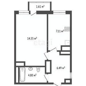 1-к квартира, вторичка, 33м2, 12/25 этаж