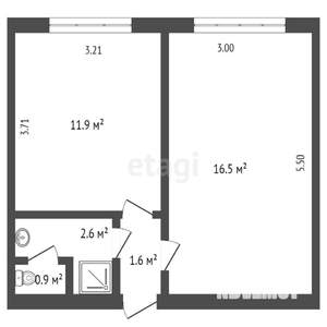 2-к квартира, вторичка, 35м2, 5/9 этаж