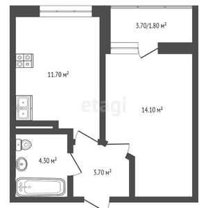 1-к квартира, вторичка, 35м2, 2/16 этаж