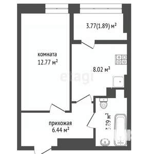 1-к квартира, вторичка, 33м2, 17/25 этаж