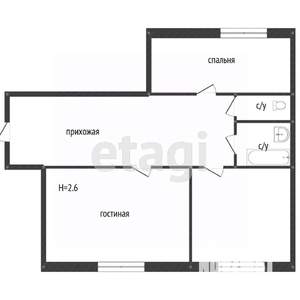 2-к квартира, вторичка, 49м2, 2/10 этаж