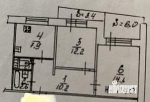 2-к квартира, вторичка, 54м2, 8/9 этаж