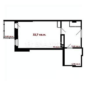 1-к квартира, вторичка, 35м2, 13/25 этаж