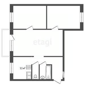3-к квартира, вторичка, 56м2, 3/5 этаж