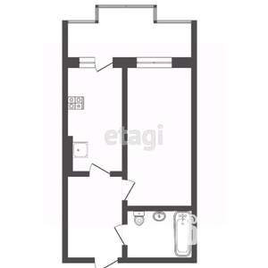 1-к квартира, вторичка, 50м2, 4/10 этаж