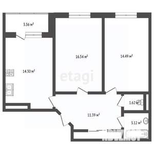 2-к квартира, вторичка, 64м2, 17/24 этаж