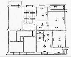 3-к квартира, вторичка, 72м2, 4/5 этаж
