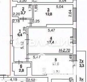 2-к квартира, вторичка, 59м2, 18/21 этаж