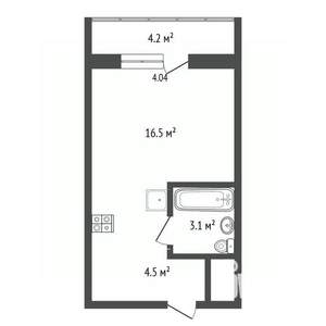 Студия квартира, вторичка, 24м2, 16/17 этаж