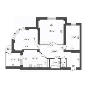3-к квартира, вторичка, 74м2, 11/16 этаж