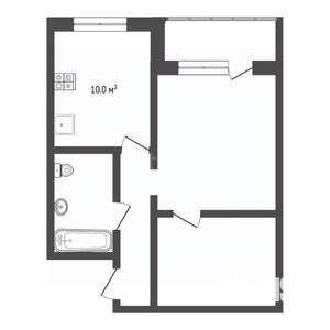 2-к квартира, вторичка, 50м2, 4/4 этаж